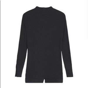 WeWoreWhat Black Mock Neck Cable Knit Romper NWT XL